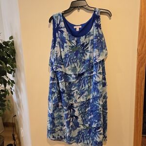 Established 1962 Woman 18 – Blue Ruffled Print Dress, Sleeveless, NWOTs